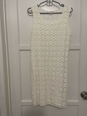 Studio M Cream Crochet Midi Dress